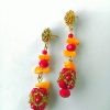 MBE 039 - Crystal, stone & seed beads earrings