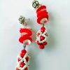 MBE 005 - Crystal, seed, vinyl heishi & glass beads earrings
