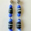 MBE 006 - Ghanaian krobo bead & glass bead earrings