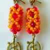 MBE 048 - Brass, crystal & seed bead earrings