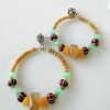 MBE 020 - Stone & glass bead earrings