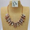 MBN 020 - Fashion necklace with teardrop crystal earrings