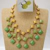 MBN 024 - Fashion necklace with crystal ball earrings