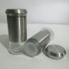 MBK 005 - Cylindrical Silver Spice Cannister Jar Shaker (110ml)