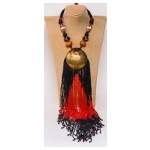 MBN 087 - African Tribal Malian Seed Bead Brass Necklace