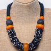 MBN 107 - African Wire-Woven Seed Bead Amber Necklace