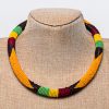 MBN 115 - African Kenyan Spiral Pattern Seed Bead Necklace