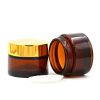 50ml Amber Glass Jar | gold lid | gasket