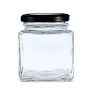 Square Glass Jar | black aluminium lid