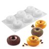 MBSM 059 | 6-Cavity Striped Donut Silicone Mold |29.8*17.2*3CM