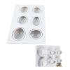 MBSM 033 | 6 Cavity White Stone-shaped Silicone Mold