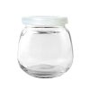 Penguin-shaped Glass Jar | translucent plastic lid