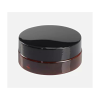 50ml PET Wide Mouth Flat Amber Jar | Black Lid