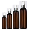 Amber PET Spray Bottle | White top-Silver rim cap