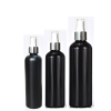 Black PET Spray Bottle | White top-Silver rim cap