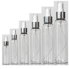 Clear PET Spray Bottle | White top-Silver rim cap