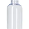 100 mL clear PET plastic  round bottle with 24-410 neck finish