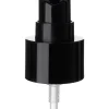 Black PP plastic 24-410 smooth skirt dispensing treatment pump.