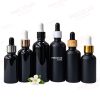 18MM RS GLOSSY/FROSTED BLACK GLASS DROPPER BOTTLE