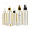 150ML/250ml PET 24MM ROUND SHOULDER PEARLESCENT CREAM BOTTLE WITH MULTIPLE SPRAY CAPS