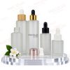 20MM FLAT SHOULDER FROSTED CLEAR GLASS DROPPER BOTTLE