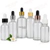 Round Shoulder Clear Glass Dropper Bottles