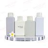 20MM SS SHORT/TALL WHITE AND TRANSLUCENT SQUARE BOTTLE WITH WHITE SCREW CAP